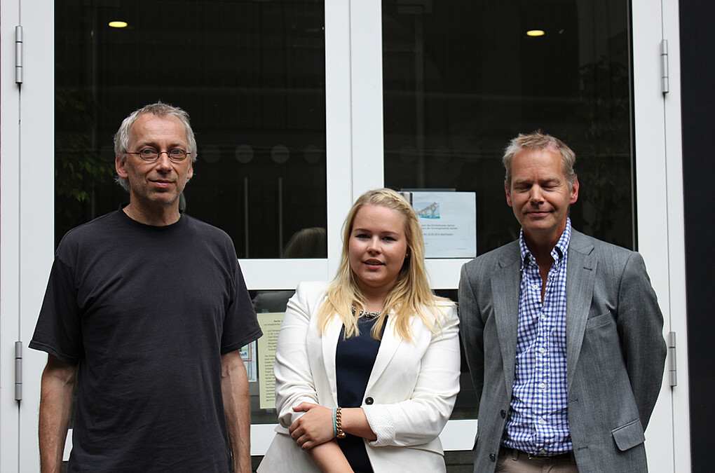 Die Referenten Dr. Rüdiger Haude und Katharina Grannemann zusammen mit Pfarrer Jens-Peter Bentzin