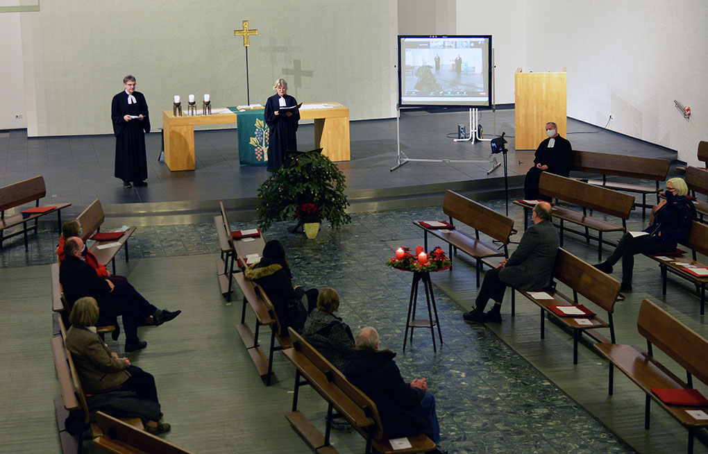 Der Gottesdienst in der Auferstehungskirche wurde per Zoom ins Internet übertragen.